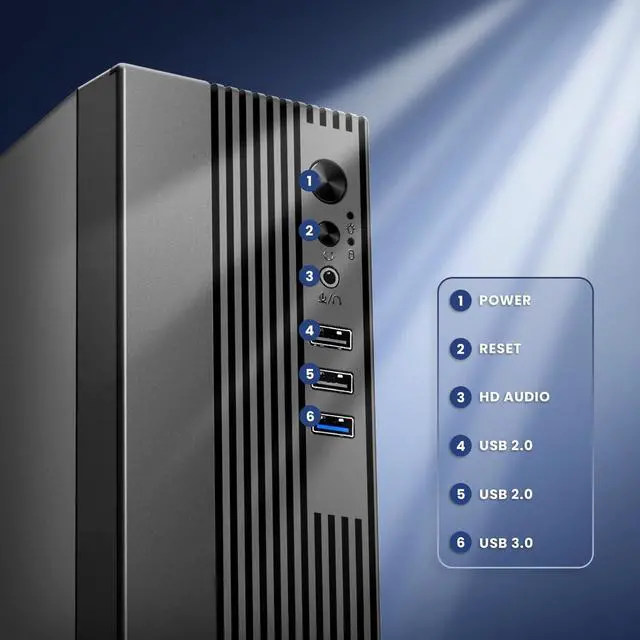 Alt view image 7 of 7 - Micro ATX Case PC Case: MATX Case Mini PC ITX Desktop Computer Case Support Micro ATX MATX ITX Mini PC