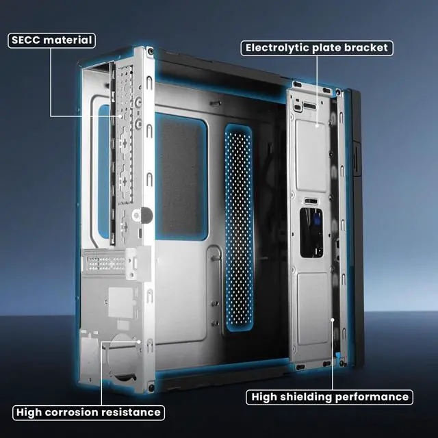 Alt view image 6 of 7 - Micro ATX Case PC Case: MATX Case Mini PC ITX Desktop Computer Case Support Micro ATX MATX ITX Mini PC