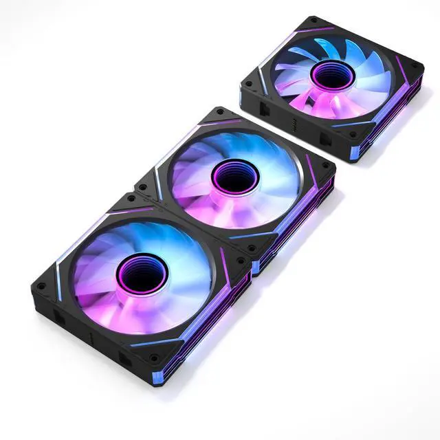 Main image of Daisy Chain120mm Case Fan, Reverse Fan with 5V 3-PIN Connector, Daisy Chain PWM PC RGB Fans for Cases CPU Liquid Coolers, 3Pack