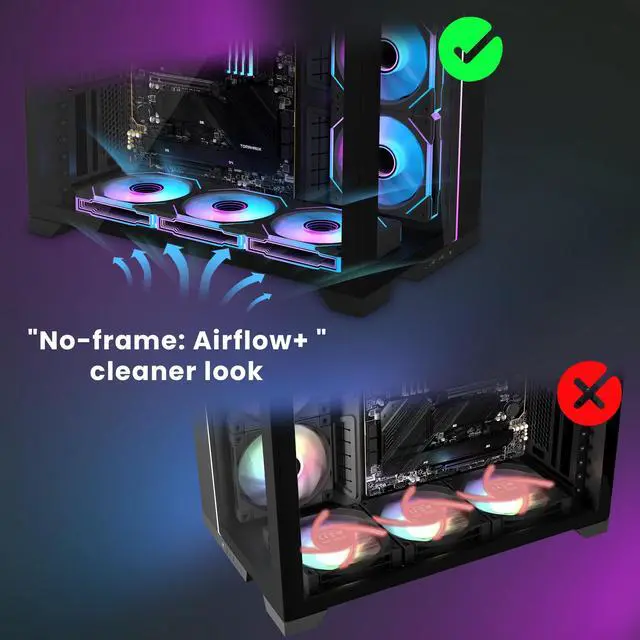 Alt view image 3 of 7 - Daisy Chain120mm Case Fan, Reverse Fan with 5V 3-PIN Connector, Daisy Chain PWM PC RGB Fans for Cases CPU Liquid Coolers, 3Pack