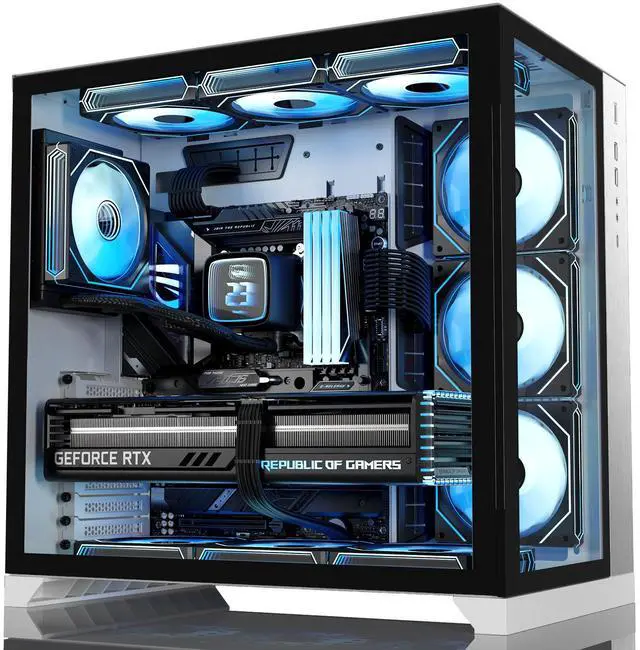 Alt view image 6 of 7 - 120MM AIO CPU Cooler with Digital Display, 120mm Liquid Cooling, ARGB PWM Fans,LGA 1700/1200/115X/1366/775, AM5/AM4, Black