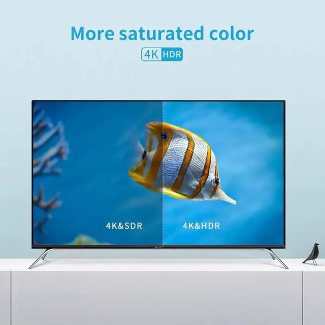 Alt view image 2 of 7 - VEGGIEG HDMI2.0b Optic Fiber Cable Ultra Long Slim and Flexible Supports 4K60HZ 18.2 Gbps, ARC, HDCP2.2, 4:4:4, for Apple TV or 4K TV Box, (1M,3.3ft)