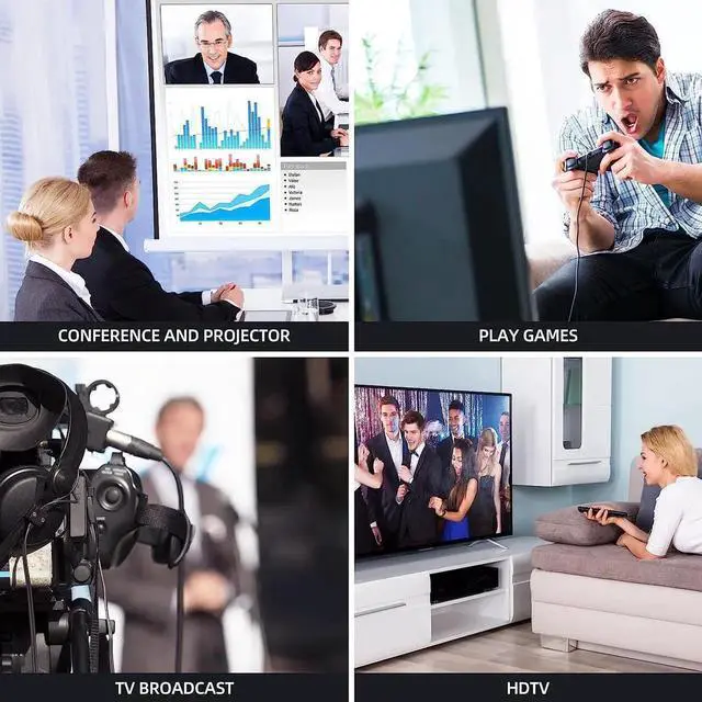 Alt view image 4 of 7 - Long 8K Fiber Optic HDMI Cable Braided 16 FT, 2.1 Unidirectional 48Gbps Ultra High-Speed Slim HDMI Braided Cord 8K60Hz 4K120Hz HDR/eARC HDCP 2.2/3D Compatible for PS5 and DVD Player, (Black+White)