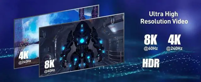 Alt view image 3 of 7 - 8K 60Hz DisplayPort Cable 3.3FT,DP 2.1 Male Ultra High Speed Cord for Laptop/PC/TV/Gaming Monitor, Supports 8K@60Hz, 4k@144Hz/120Hz 2K@240Hz)