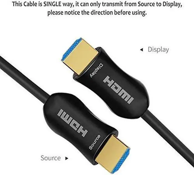 Alt view image 4 of 7 - Fiber Optic HDMI 2.0b Cable 4K at 60Hz 18Gbps HDR High Speed Subsampling 4:4:4/4:2:2/4:2:0 Slim and Flexible HDMI Fiber Optic Cable - 10ft(3meters)