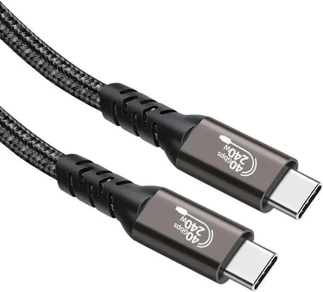 Main image of 8K 60Hz USB C Charger Cable, Nylon Braided USB4.0 USBC to USBC Cable 240W Fast Charging Type C Cable for MacBook Pro, Dell XPS, iPad Pro/Air, Samsung Galaxy S23 Ultra/S22 Ultra (1.5FT)