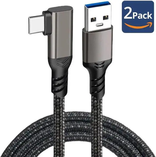 Main image of USB-A to USB-C 3.1 Gen 2 Adapter Charger Cable, Fast Charger, 10Gbps High-Speed, USB-IF Certified, for Apple 15, iPad, Samsung Galaxy, Tablets, Laptops, 1.6 Foot, 2Pack, Black