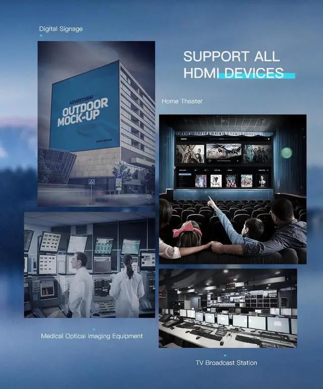 Alt view image 5 of 7 - 4K Fiber HDMI Cable - HDMI 2.0 Support 4K 60hz(4:4:4, Dolby Vision, HDR10), Optimal Viewing for Apple tv 4k, Xbox one, PS4 pro - One-Way Work HDMI Cable - 6.5ft (2meters)