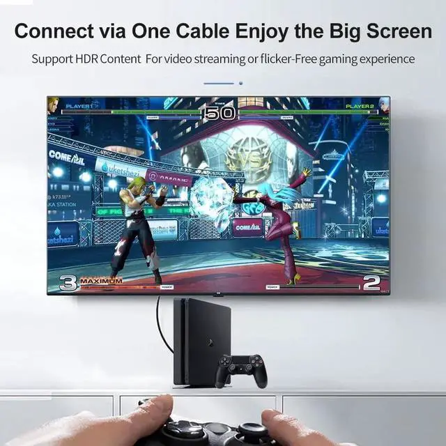 Alt view image 7 of 7 - 8K Fiber Optic HDMI 2.1 Cable 65 FeetCertified Active Optical HDMI Cord for 8K@60Hz 4K 2K Dynamic HDR ARC HDCP2.2 4:4:4 3D,Compatible PS5/PS4,Ultra HD TV