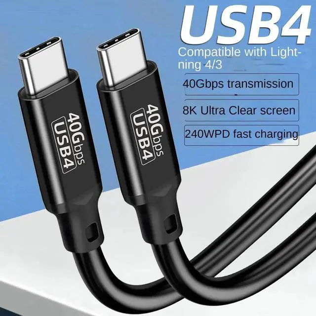 Main image of [1.6Ft] USB4 Cable 240W Compatible with Thunderbolt 3/4 Devices, USB4 Cable with 40GBps Data Transmission and 8K@60Hz Video USB-C for Thunderbolt 4, Dell, SSD, Pixel, Hub, Docking, and More