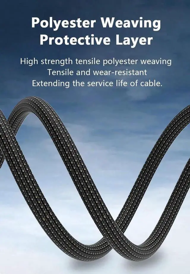 Alt view image 7 of 7 - Thunderbolt 4 Cable TB4 1.6 ft, Braided USB4 C to C CableThunderbolt 3/4 Compatible, Support 8K 60Hz Video Output, PD 100W 20V/5A Fast Charging for Laptop, Dell, Phones, Docking etc