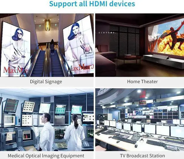 Alt view image 2 of 7 - VEGGIEG Fiber HDMI Cable 4K HDR 60Hz , HDMI Fiber Optic Cable 2.0 ARC, Dolby Vision, HDCP2.2, 18GBps, Compatible with Apple TV, Roku, Xbox, PS4, Projector-(50M,160ft)