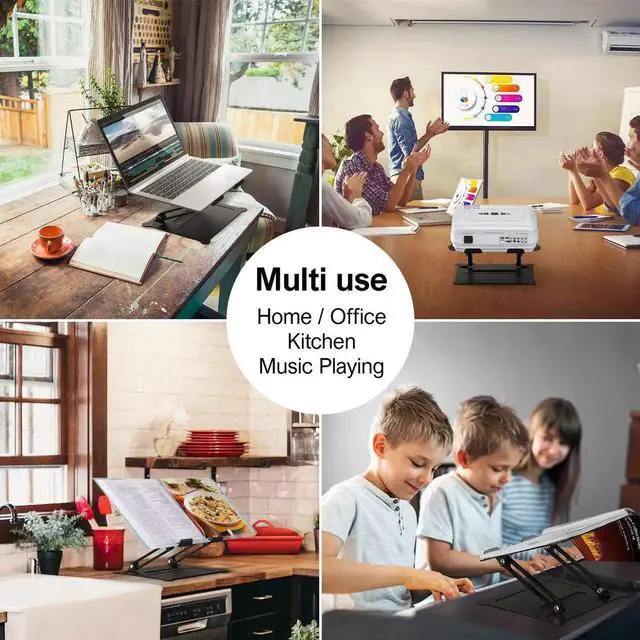 Alt view image 7 of 7 - Adjustable Laptop Stand for Desk, Jansicotek Computer Stand for Laptop, Ergonomic Aluminum Laptop Riser Stand for 10-17 inch Laptop, Z19-Black