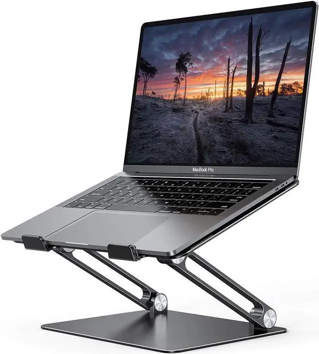 Main image of Adjustable Laptop Stand for Desk, Jansicotek Computer Stand for Laptop, Ergonomic Aluminum Laptop Riser Stand for 10-17 inch Laptop, Z19-Black