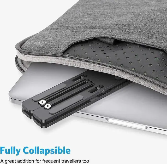 Alt view image 5 of 7 - Laptop Stand for Desk, Laptop Riser,Aluminum Alloy Laptop Holder Compatible with 10-15.6 Inch MacBook PC-Notebook Tablet Laptops-Black