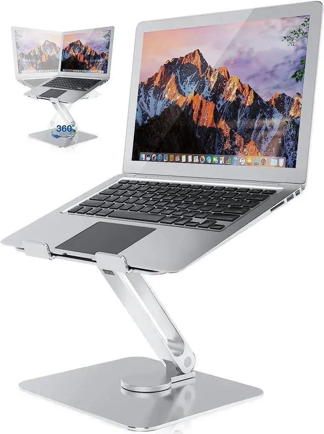 Main image of Swivel Aluminum Laptop Stand - Height Adjustable Laptop Stand for Desk - Ventilated & Ergonomic Laptop Holder - Universal Compatibility for up to 17.3 inches Notebook Laptops Holder