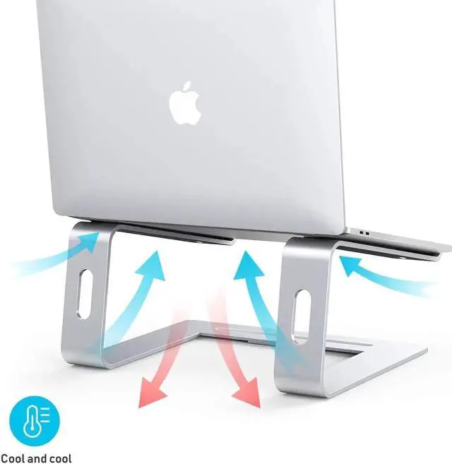 Alt view image 3 of 7 - Laptop Stand, C08LS Adjustable Laptop Stand for Desk, Aluminum Computer Stand, Detachable Laptop Riser Stand Compatible with MacBook Air Pro, Dell, Hp and More 10-16" Laptops-Silver