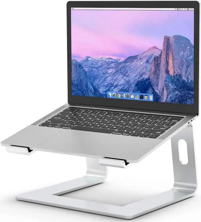 Main image of Laptop Stand, C08LS Adjustable Laptop Stand for Desk, Aluminum Computer Stand, Detachable Laptop Riser Stand Compatible with MacBook Air Pro, Dell, Hp and More 10-16" Laptops-Silver