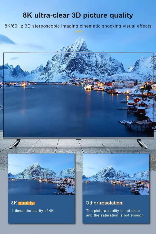 Alt view image 5 of 6 - 8K Fiber HDMI Cable 65ft, Jansicotek Fiber Optic HDMI Fiber Optic Long cable in-Wall [8K@60Hz,4K@120Hz], 48Gbps, Dynamic HDR, eARC, BT.2020 Compatible with RTX 3080/3090 Xbox Series X PS5 Denon AV