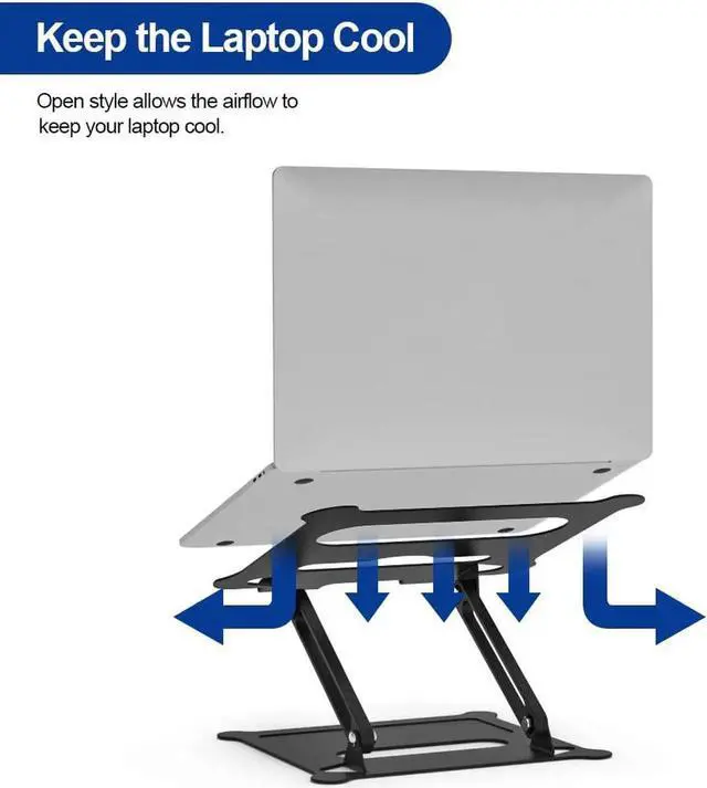 Alt view image 6 of 7 - Laptop Stand - Jansicotek Aluminum Cooling Computer Stand: [Update Version] Stand, Holder for Apple MacBook Air, MacBook Pro, All 10-17'' Notebooks, (Z19-Black)