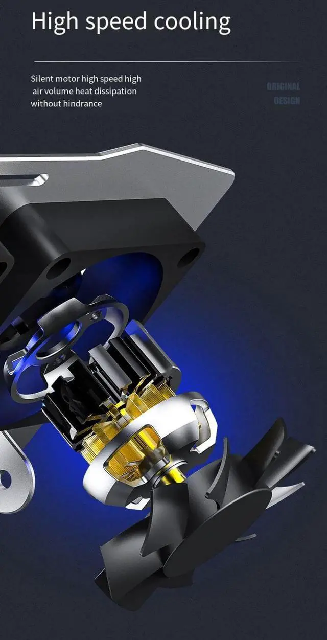 Alt view image 6 of 7 - Adjustable Tablet Stand with 4 High-speed Cooling Fan, Aluminum Computer Riser, Ergonomic Computer Stand for desk, Tablet Riser Notebook Stand ,Compatible with 9-13.3 Inches Tablet, MacBook, Air, Pro