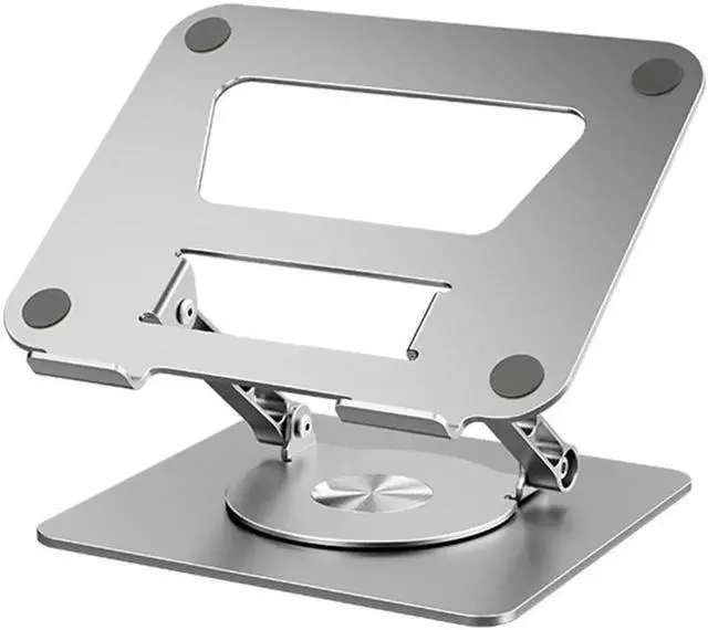 Main image of Laptop Stand with 360° Rotating Base Adjustable - Portable Foldable Ergonomic Aluminum Laptops Holder Compatible with 10 to 17.3 Inch All MacBook Pro Lenovo HP Notebook Computer, Silver