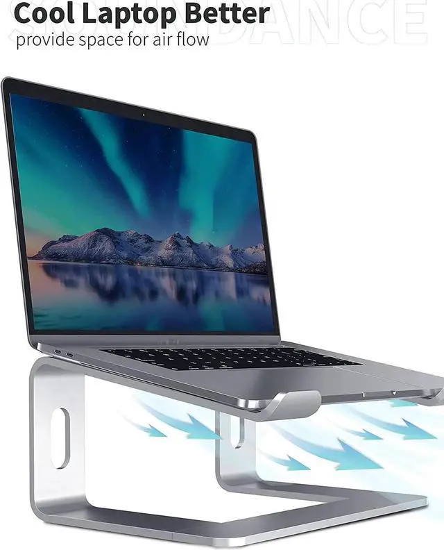 Alt view image 3 of 7 - Adjustable Laptop Stand, Detachable Ergonomic Riser Notebook Computer Holder Stand Compatible with Air, Pro, Dell XPS, HP, Lenovo More 10-15.6" Laptops, Silver