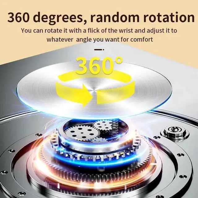 Alt view image 2 of 7 - Adjustable Laptop Stand with 360° Rotation - Laptop Riser with 360 Rotating Base, Ergonomic Notebook Stand Compatible with Air, Pro, Dell, HP, Lenovo More 10-17.3" Laptops (Silver)
