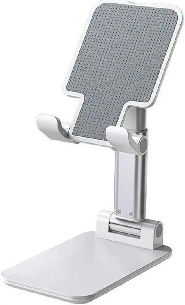 Main image of Desktop Cell Phone Desk Mount Stand Tablet Stand and Holders Adjustable for iPad, iPhone, Samsung, Asus and More 4.7-12.9 inch Devices, Good for Bed, Kitchen, Office (Upgraded T9, White)