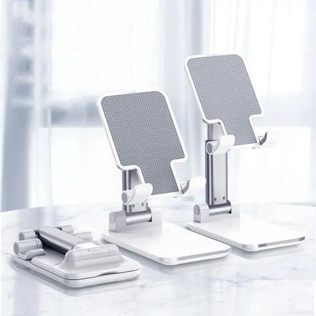 Main image of Upgraded T9 Cell Phone Holder, Adjustable Desktop Cell Phone Stand Cradle Dock Compatible Tablet StandiPhone Stand ipad Foldable Phone Stand for Desk 4-12.9Inches iPhone 13,iPad,Tablet, Kindle, White