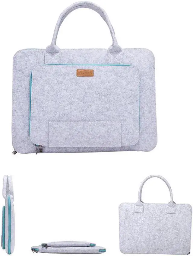 Alt view image 4 of 7 - Laptop Sleeve 10-11.6 Inch Felt Laptop case Notebook Computer Case Carrying Case Bag Pouch with Handle for 10-11.6" Acer / Asus / Dell / Lenovo / HP Grey & Blue