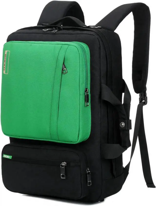 Main image of SOCKO 17 Inch Laptop Backpack with Side Handle and Shoulder Strap for Up to 17 Inches Laptop Notebook Computer,Black+Green