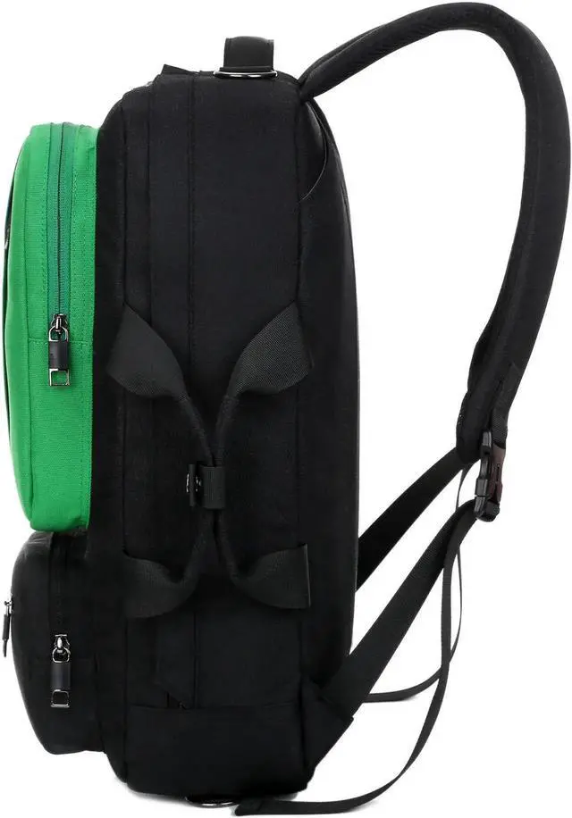 Alt view image 5 of 7 - SOCKO 17 Inch Laptop Backpack with Side Handle and Shoulder Strap for Up to 17 Inches Laptop Notebook Computer,Black+Green