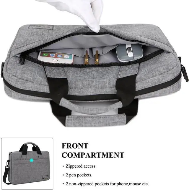 Alt view image 4 of 7 - 13"13.3" 14" 14.6" 15" 15.4" 15.6" Laptop Shoulder Bag Messenger Bag for Macbook Air PRO Retina Laptop / Notebook / MacBook / Ultrabook / Chromebook Computers,(13-13.3 Inch,Gray)