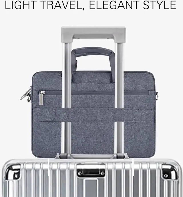 Alt view image 5 of 7 - WIWU 13 / 13.3 Inch Laptop Bag Message Bag with Straps for Men Briefcase Waterproof Laptop Case Laptop Bags Computer Bag Gifts for Men Laptop Sleeve Case Business Travel Bag (13.3 inch, Gray)