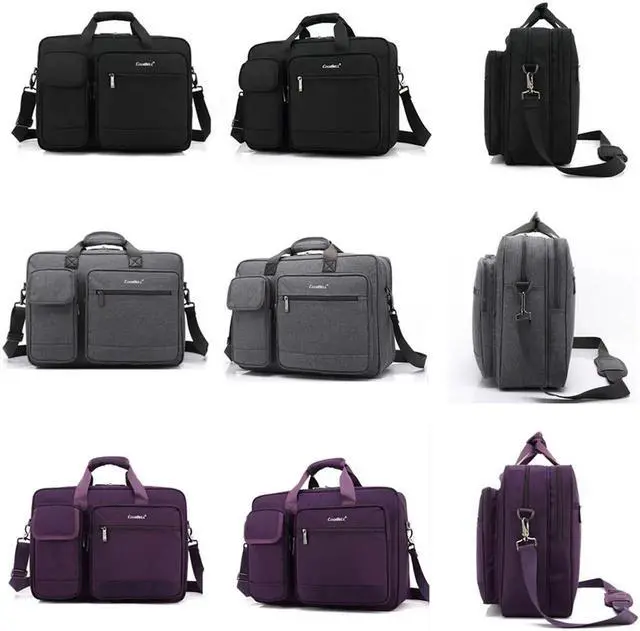 Alt view image 6 of 7 - Laptop Bag 15.6 Inch, Business Briefcase for Men Women, Water Resistant Messenger Shoulder Bag with Strap, Durable Office Bag, Carry On Handle Case for Computer Notebook MacBook, Gray