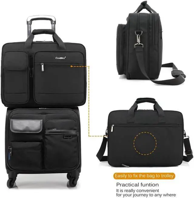 Alt view image 4 of 7 - Laptop Bag 15.6 Inch, Business Briefcase for Men Women, Water Resistant Messenger Shoulder Bag with Strap, Durable Office Bag, Carry On Handle Case for Computer Notebook MacBook, Gray