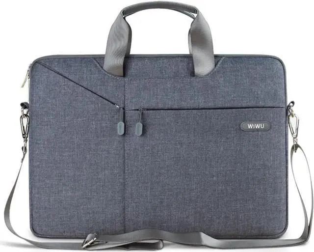 Main image of WIWU 13.3 Inch Laptop Shoulder Bag Slim, Laptop Sleeve Bag Briefcase Handbag Carrying Case for Macbook ThinkPad Dell HP Acer ASUS Toshiba Samsung Chromebook (13.3, Gray)