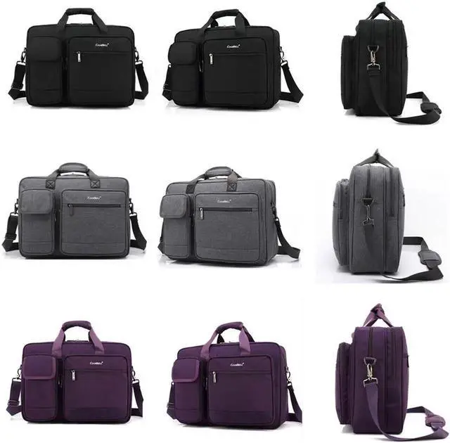 Alt view image 5 of 7 - Large Capacity Laptop Bag Premium Laptop Briefcase Fits Up to 15.6 Inch Laptop Water-Repellent Shoulder Messenger Bag Computer Bag for Travel/Business/School/Men/Women- Gray