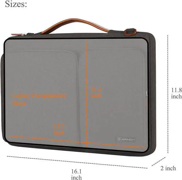 Alt view image 3 of 7 - Laptop Bag, Waterproof Roomy Stylish Laptop Shoulder Messenger Bag Handle Bag Tablet Briefcase with Luggage Strap for 13- 13.3 Inch Laptop MacBook Chromebook Computers, Brown