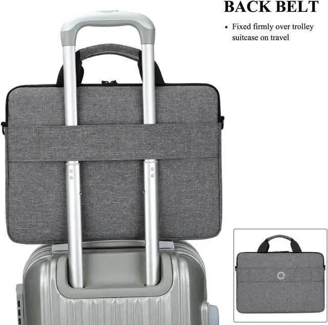 Alt view image 7 of 7 - 13.3 Inch Laptop Computer Shoulder Bag Laptop Messenger Sleeve Notebook Cases for Work / Travel,Fits 13 - 13.3 Inches Laptop / Notebook / MacBook / Ultrabook Computer,Gray