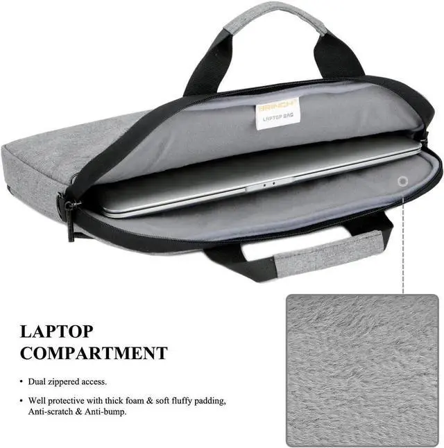 Alt view image 5 of 7 - 13.3 Inch Laptop Computer Shoulder Bag Laptop Messenger Sleeve Notebook Cases for Work / Travel,Fits 13 - 13.3 Inches Laptop / Notebook / MacBook / Ultrabook Computer,Gray