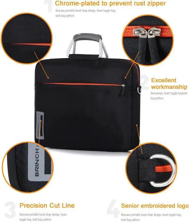 Alt view image 5 of 7 - 14.4 Inch Macbook Cases Sleeve Nylon Material Aluminum Alloy Handle for 14 - 14.4 Inch Laptop / Notebook / MacBook / Ultrabook / Chromebook, Gray