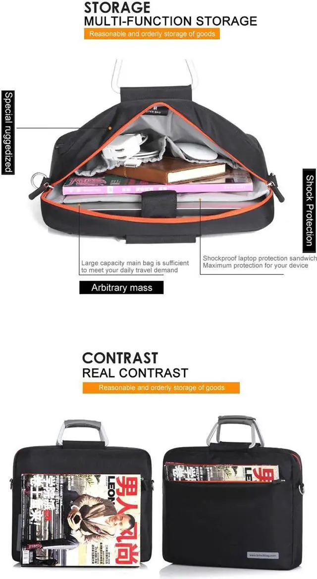 Alt view image 2 of 7 - 14.4 Inch Macbook Cases Sleeve Nylon Material Aluminum Alloy Handle for 14 - 14.4 Inch Laptop / Notebook / MacBook / Ultrabook / Chromebook, Gray