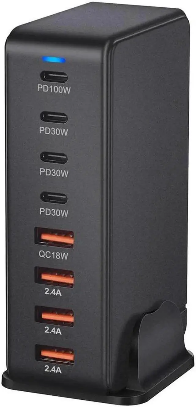 Main image of 240W 8-Prots GaN USB C Charger Block QC3.0 Fast Charging GaN Charger Mobile Phone Quick Charging Type C Desk for IPhone Xiaomi Samsung - Black