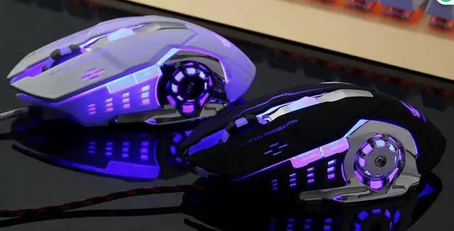 Alt view image 3 of 5 - Wired Gaming Mouse, 4000 DPI Metal Base Gaming Mouse Mice for PC Laptop Cuomputer Macbook Gamer White