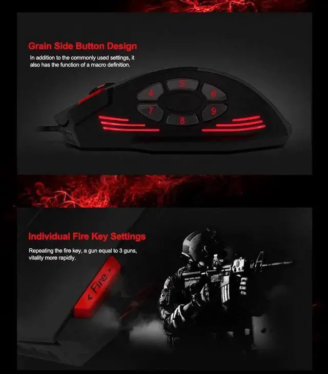 Alt view image 5 of 7 - Zelotes C-12 Wired Gaming Mouse Up to 4000 DPI, 12 Programmable Mouse Buttons USB Mouse with 12 Buttons rgb LED Color Ergonomic Programmable MMO RPG for PC Computer Laptop Gaming Players