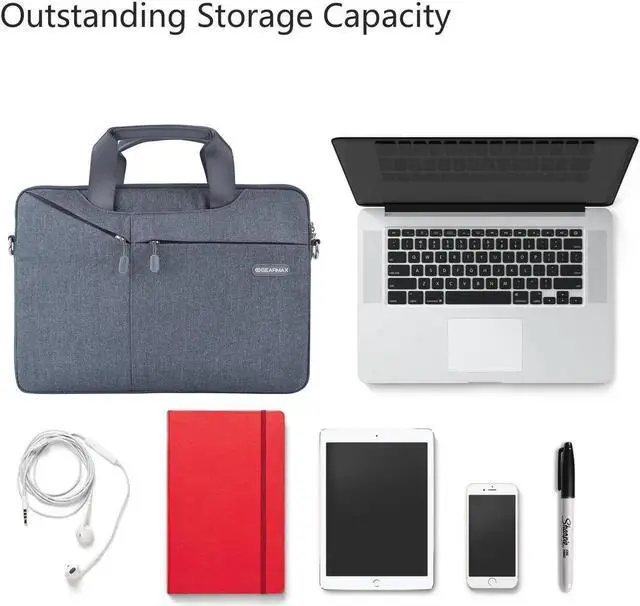 Alt view image 3 of 7 - WIWU 13.3Inch Laptop Messenger Shoulder Bags with Multi-pocket for MacBook / MacBook Retina, Surface / Dell / Notebook Cover Bag,Waterproof Business Computer Bag (13.3inch, Gray)