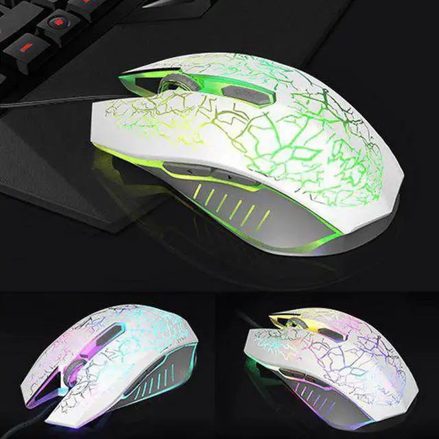 Alt view image 4 of 7 - Gaming Mouse Wired [2400 DPI] [ Breathing Light] Ergonomic Game Computer Mice with 6 Buttons for PC,Gamer,White