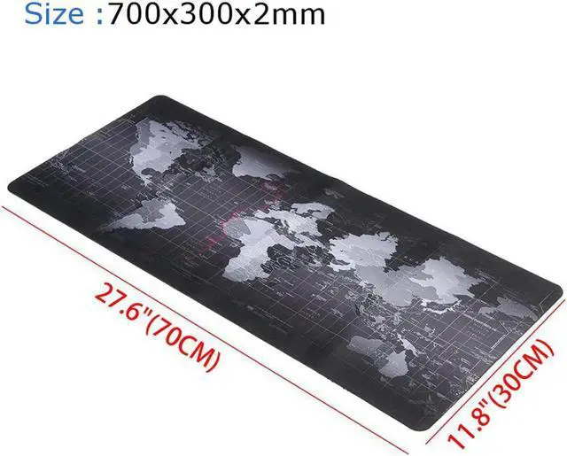 Alt view image 3 of 7 - XL 700*300*2mm World Map Speed Keyboard Mouse Pad Mat Computer Gaming Mousepad Locking Edge Table Mat- Non-slip Rubber Base for PC Computer Laptop